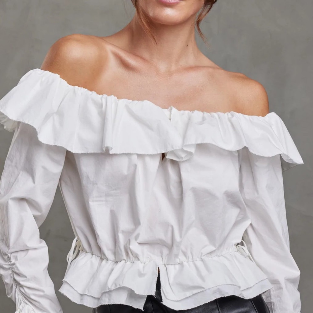 Sundays White Off-Shoulder Blouse